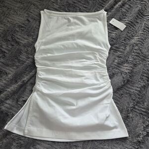 Loft Ruched Slide Slit Top XS